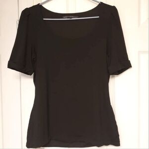 White House Black Market Casual Basic Pullover T-Shirt Cuffed Short Sleeves EUC